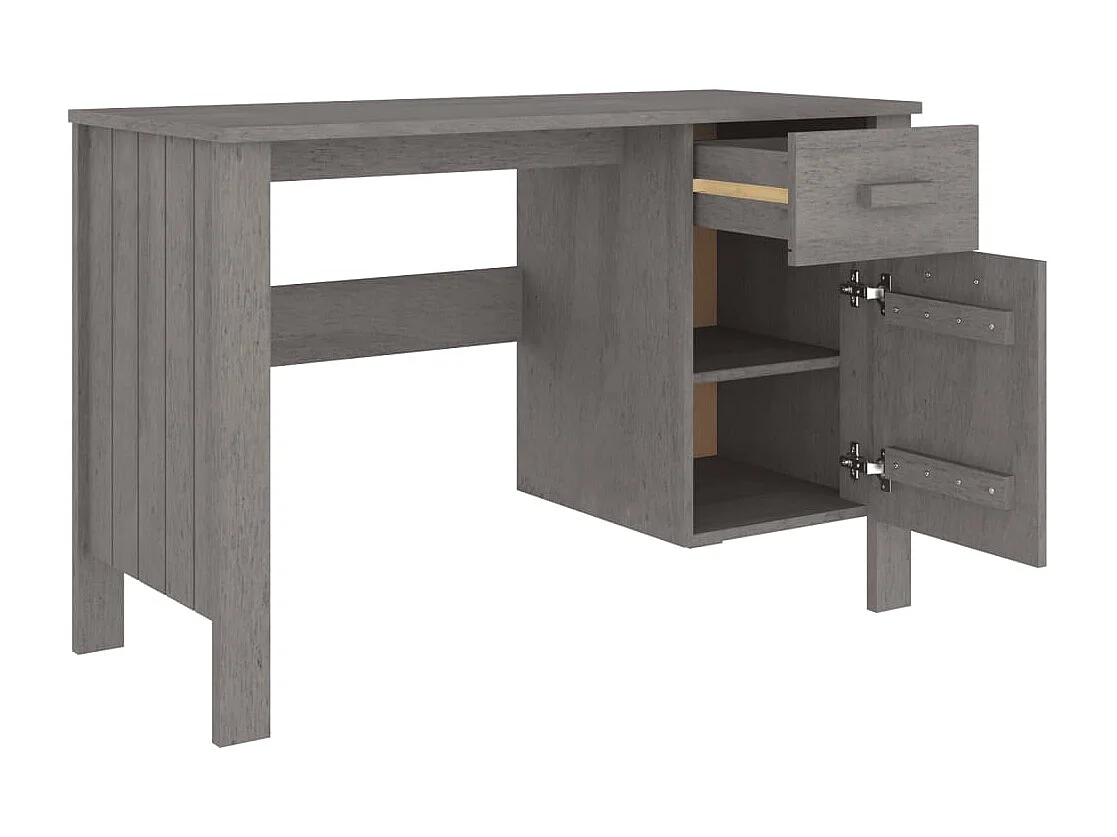 Bureau HAMAR Gris clair 113x50x75 cm Bois massif de pin
