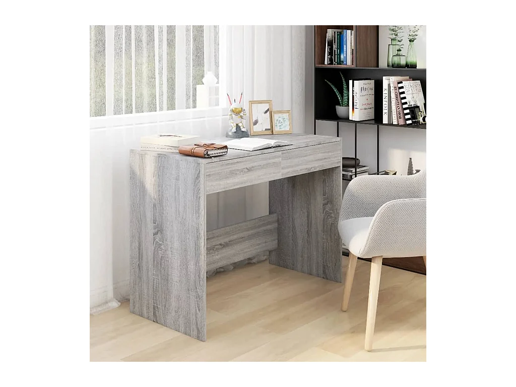 Bureau sonoma gris 101x50x76,5 cm bois d'ingénierie