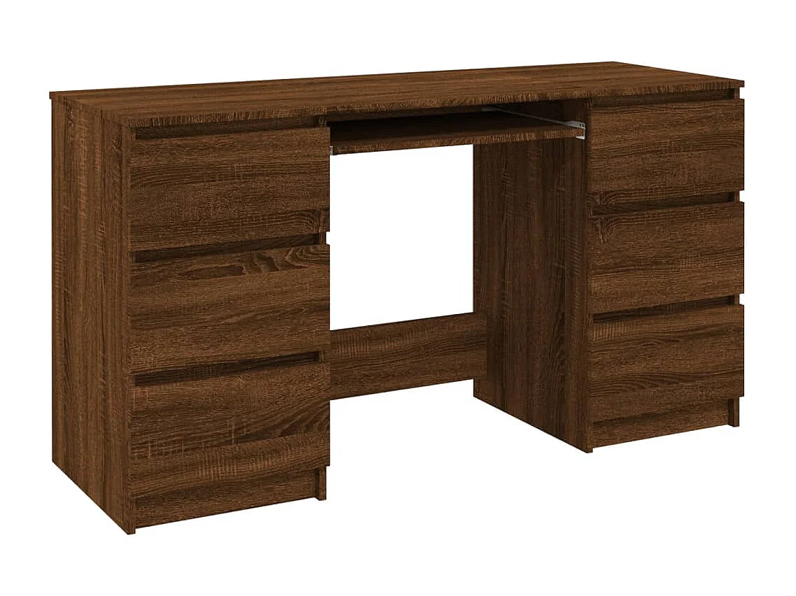 Schreibtisch Braun Eichen-Optik 140x50x77 cm Holzwerkstoff