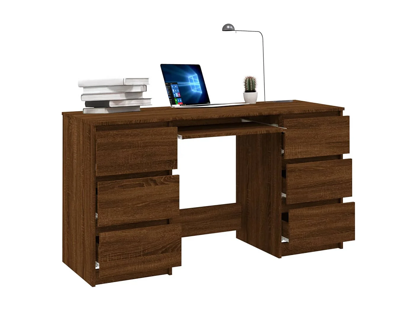 Schreibtisch Braun Eichen-Optik 140x50x77 cm Holzwerkstoff