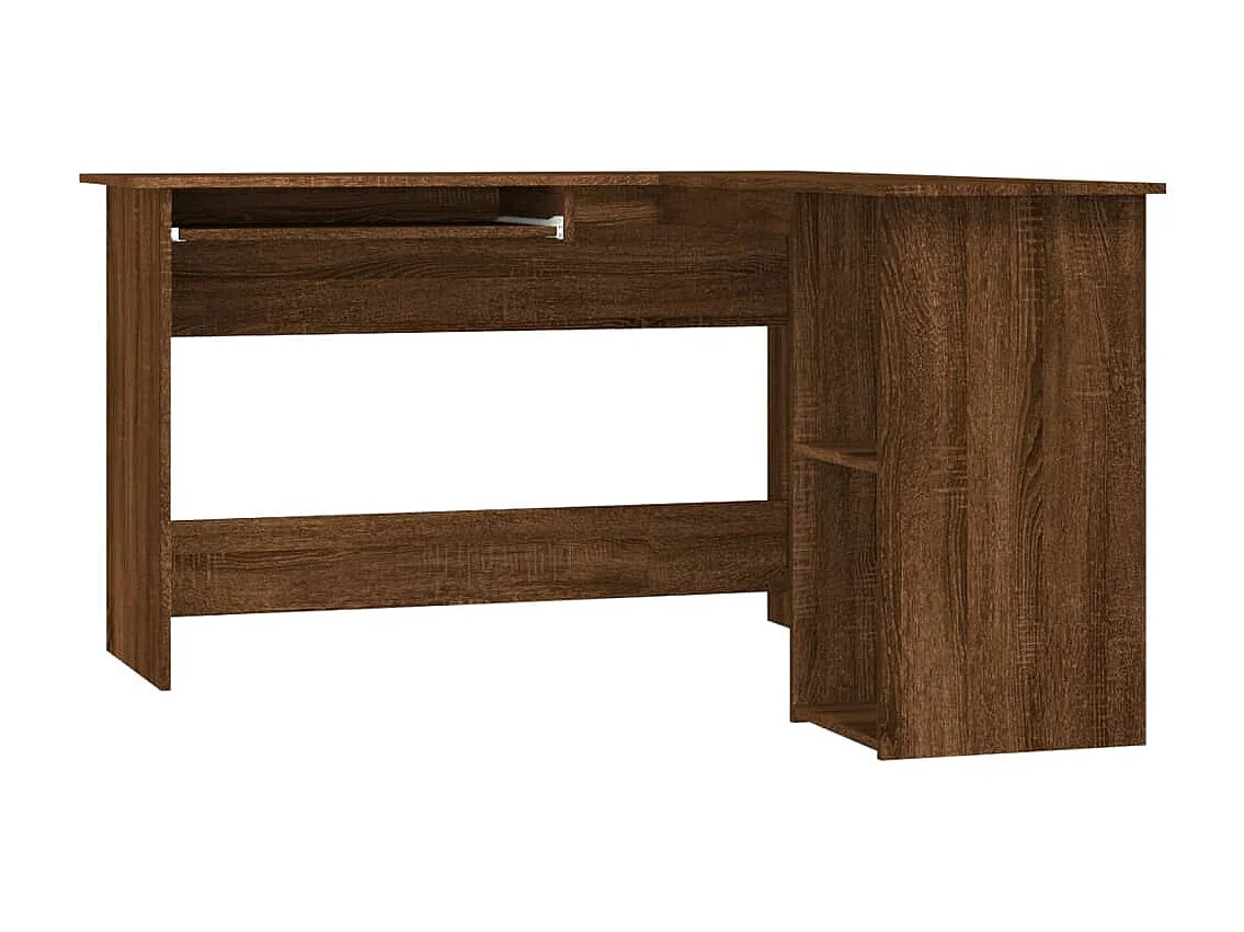 Bureau d'angle chêne marron 120x140x75 cm bois d'ingénierie