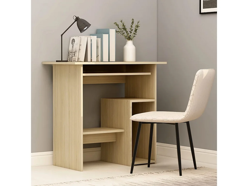 Bureau 80x45x74 cm bewerkt hout sonoma eikenkleurig