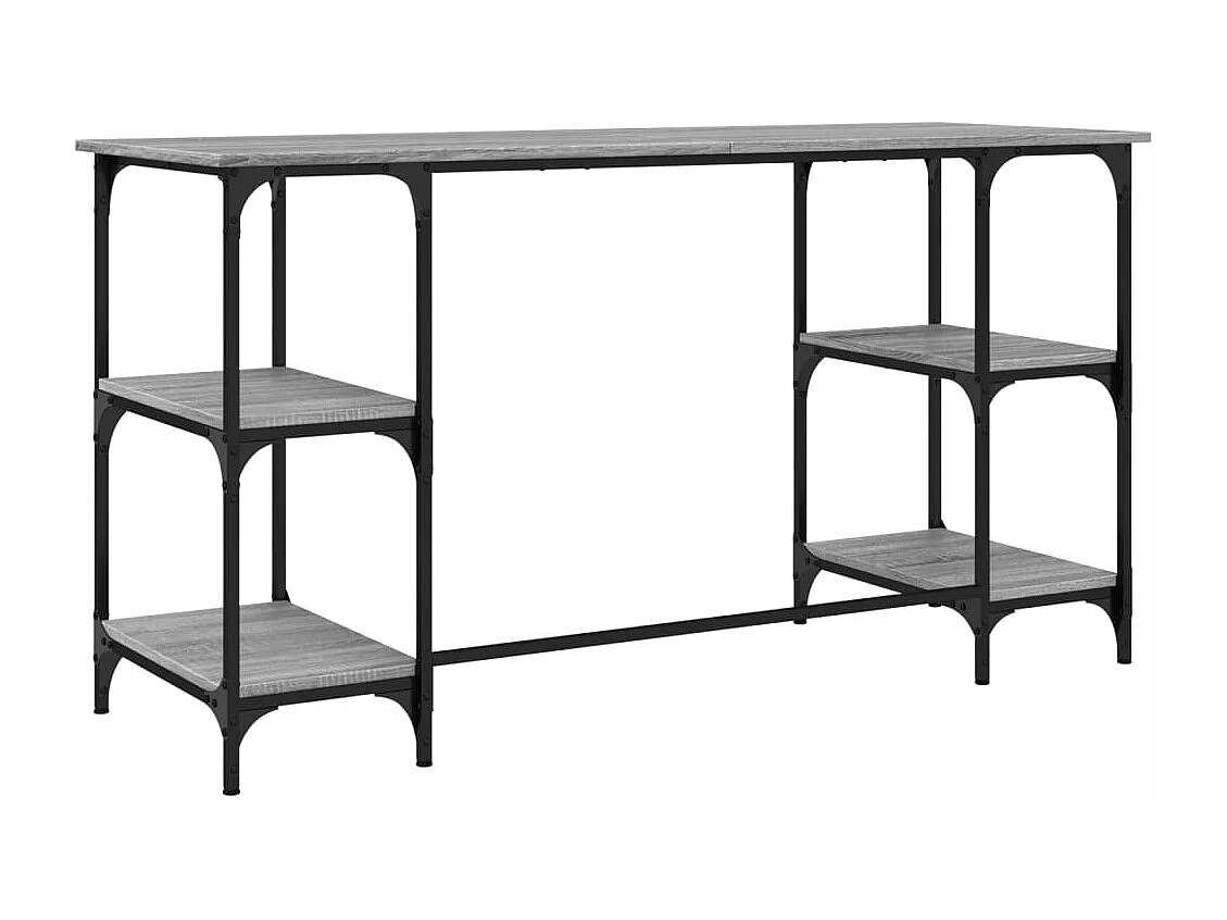 Escritorio metal madera de ingeniería gris Sonoma 140x50x75 cm