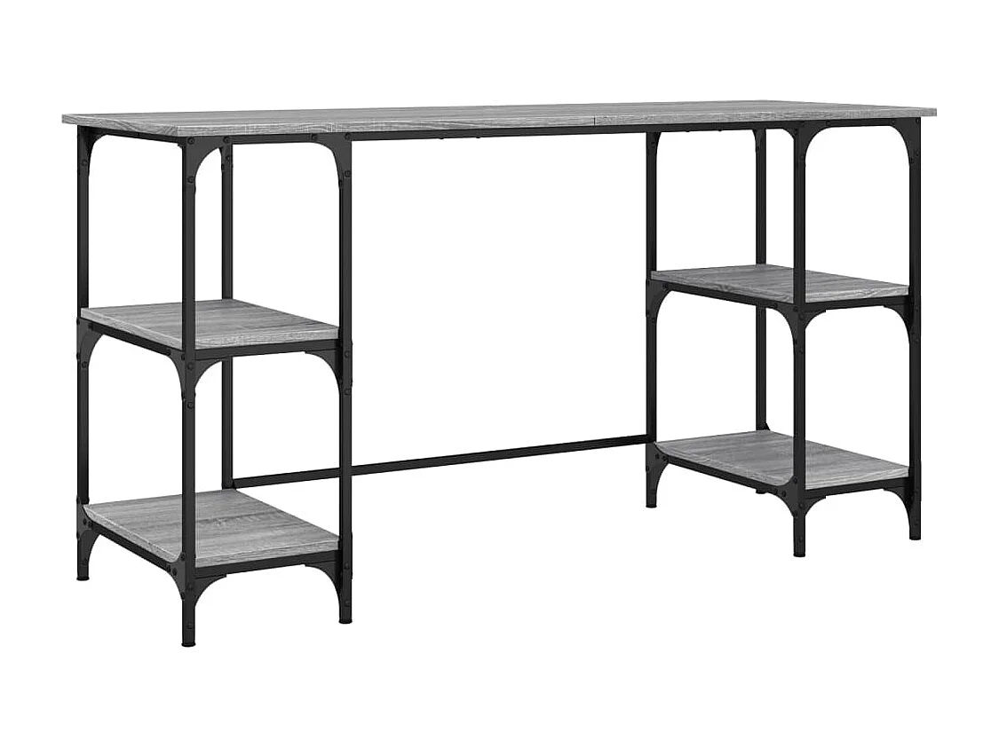 Bureau sonoma gris 140x50x75 cm métal et bois d'ingénierie