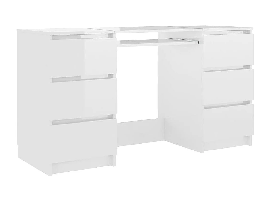 Secretária 140x50x77 cm contraplacado branco brilhante