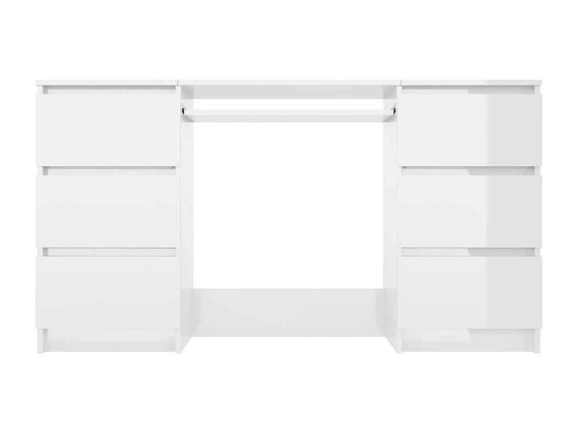 Secretária 140x50x77 cm contraplacado branco brilhante