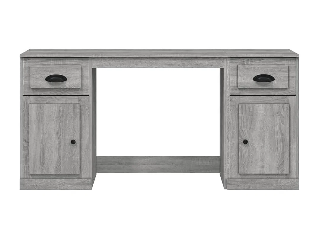 Bureau avec armoire sonoma gris bois d'ingénierie