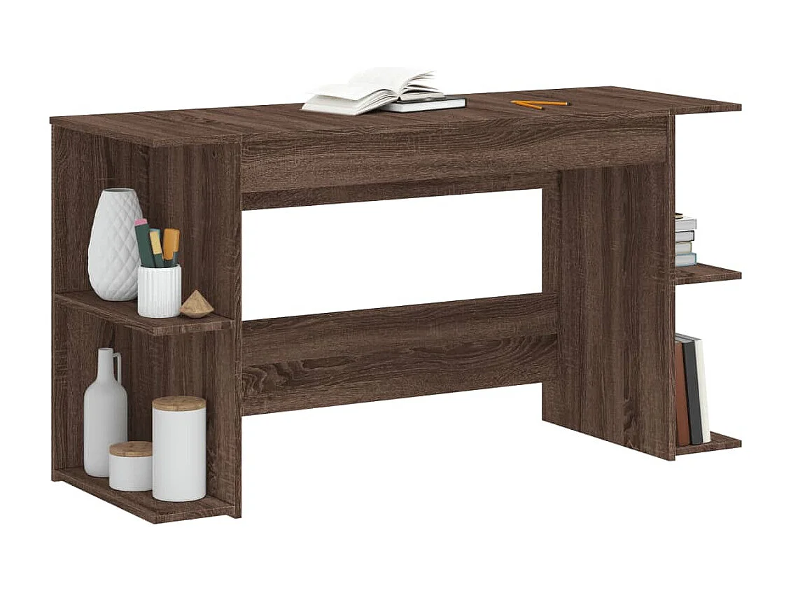 Bureau chêne marron 140x50x75 cm bois d'ingénierie