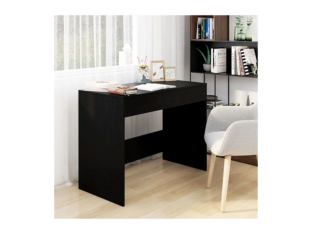 Scrivania Nera 101x50x76,5 cm in Truciolato