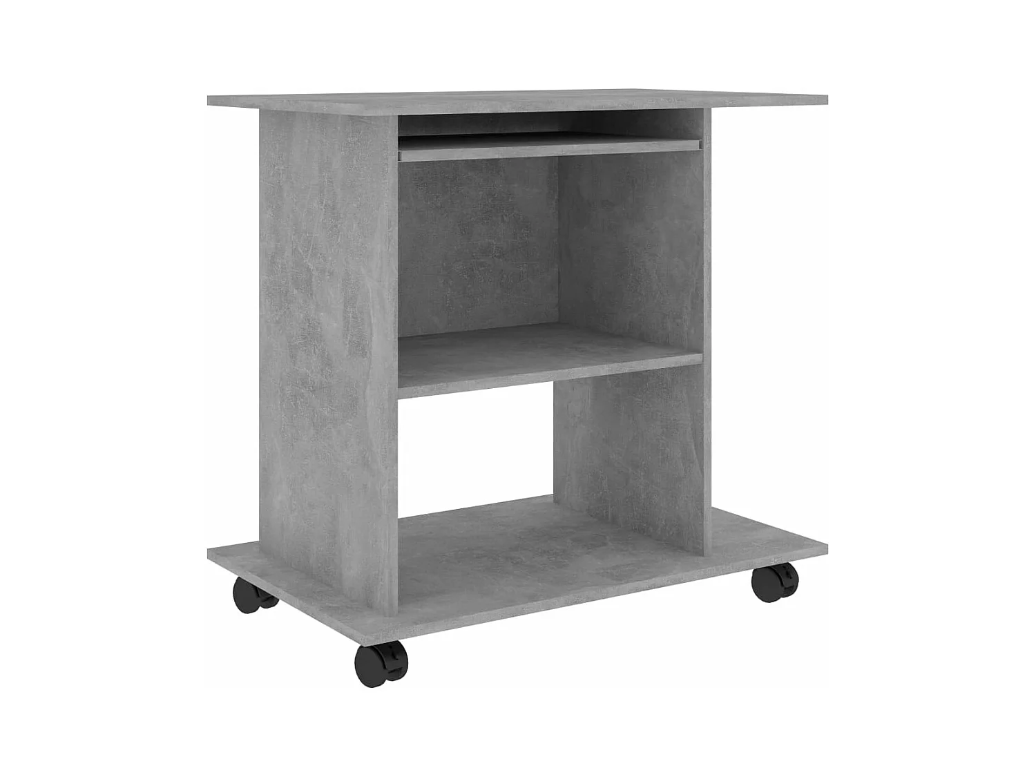 Bureau d'ordinateur Gris béton 80x50x75 cm Bois d'ingénierie