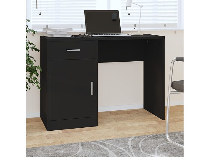 Bureau En Chêne Fumé Avec Tiroir – 115x50x75 Cm – Bois D’ingénierie