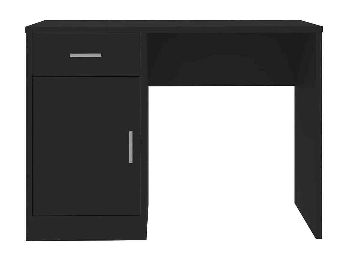 Bureau avec tiroir et armoire Noir 100x40x73 cm Bois ingénierie