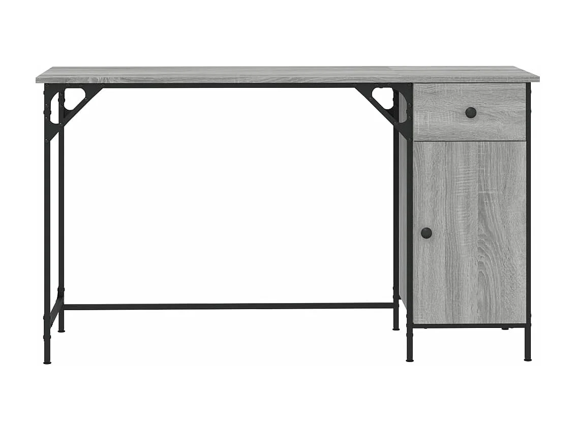 Scrivania Computer Grigio Sonoma 131x48x75 cm Legno Multistrato