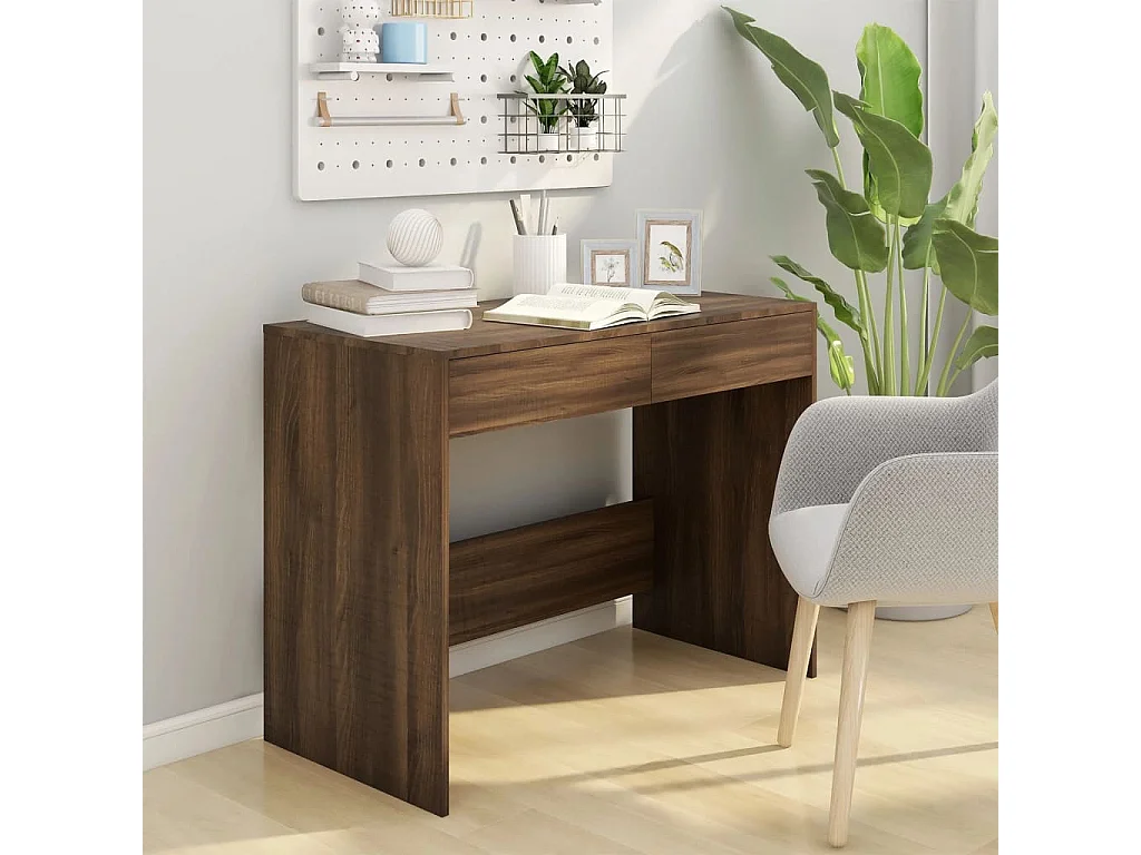 Bureau Chêne marron 101x50x76,5 cm Bois d'ingénierie
