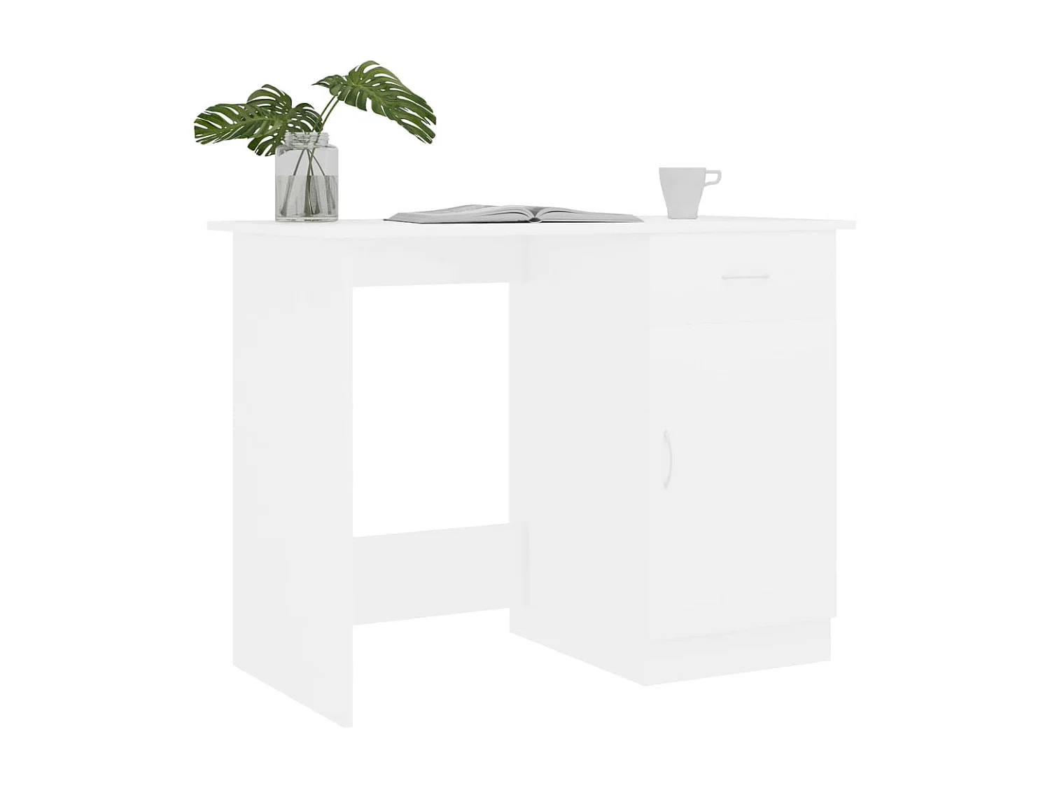 Scrivania Bianca 100x50x76 cm in Legno Multistrato