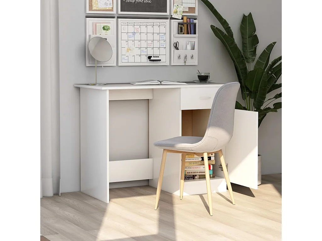 Scrivania Bianca 100x50x76 cm in Legno Multistrato