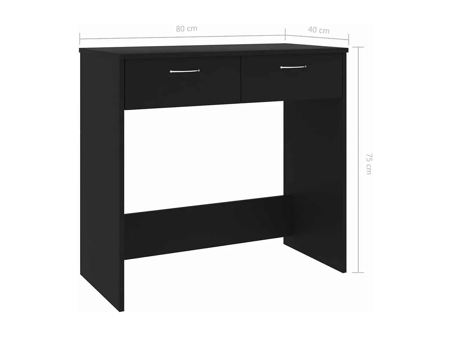 Scrivania Nera 80x40x75 cm in Legno Multistrato