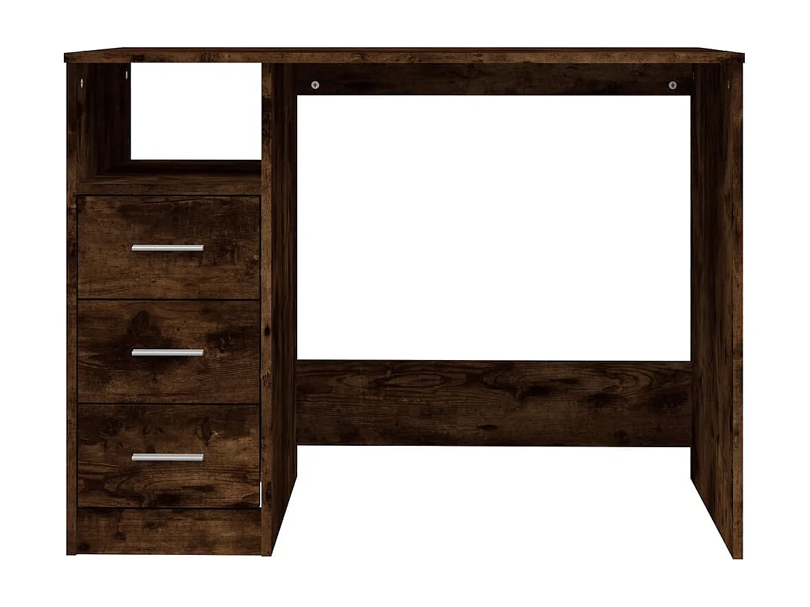 Bureau met lades 102x50x76 cm bewerkt hout gerookt eikenkleurig