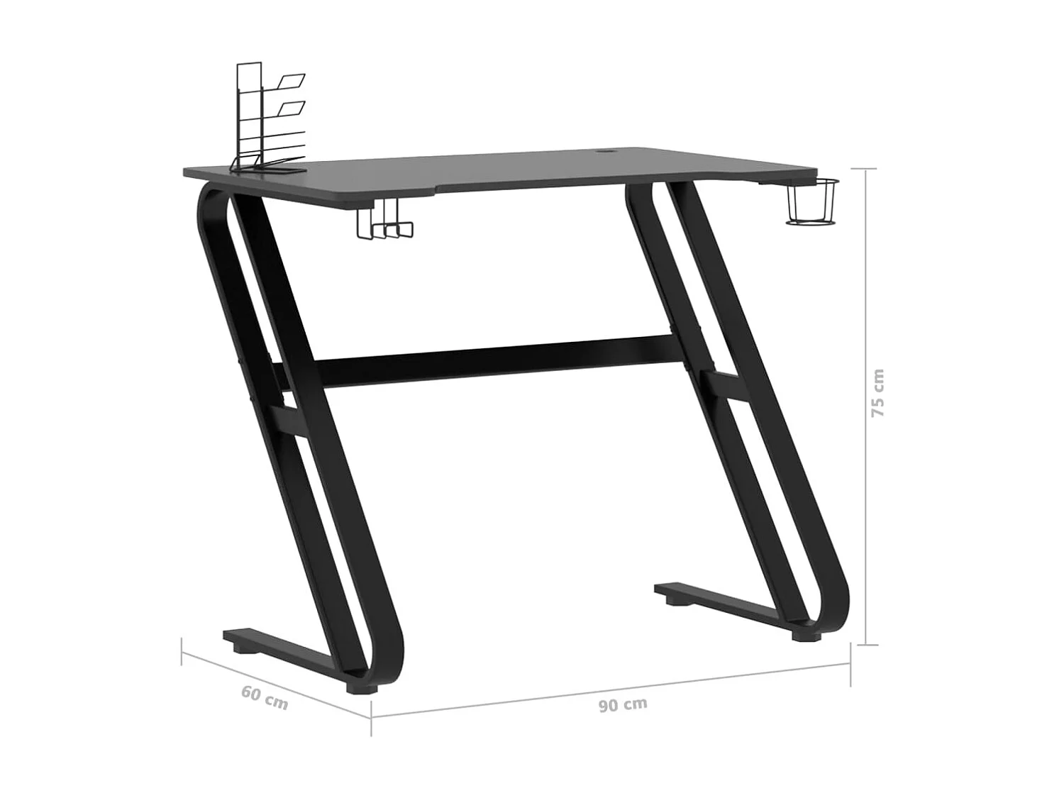 Scrivania da Gaming con Gambe a ZZ Nera 90x60x75 cm