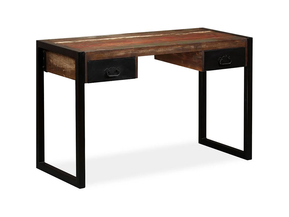 Bureau avec 2 tiroirs Bois de récupération massif 120x50x76 cm