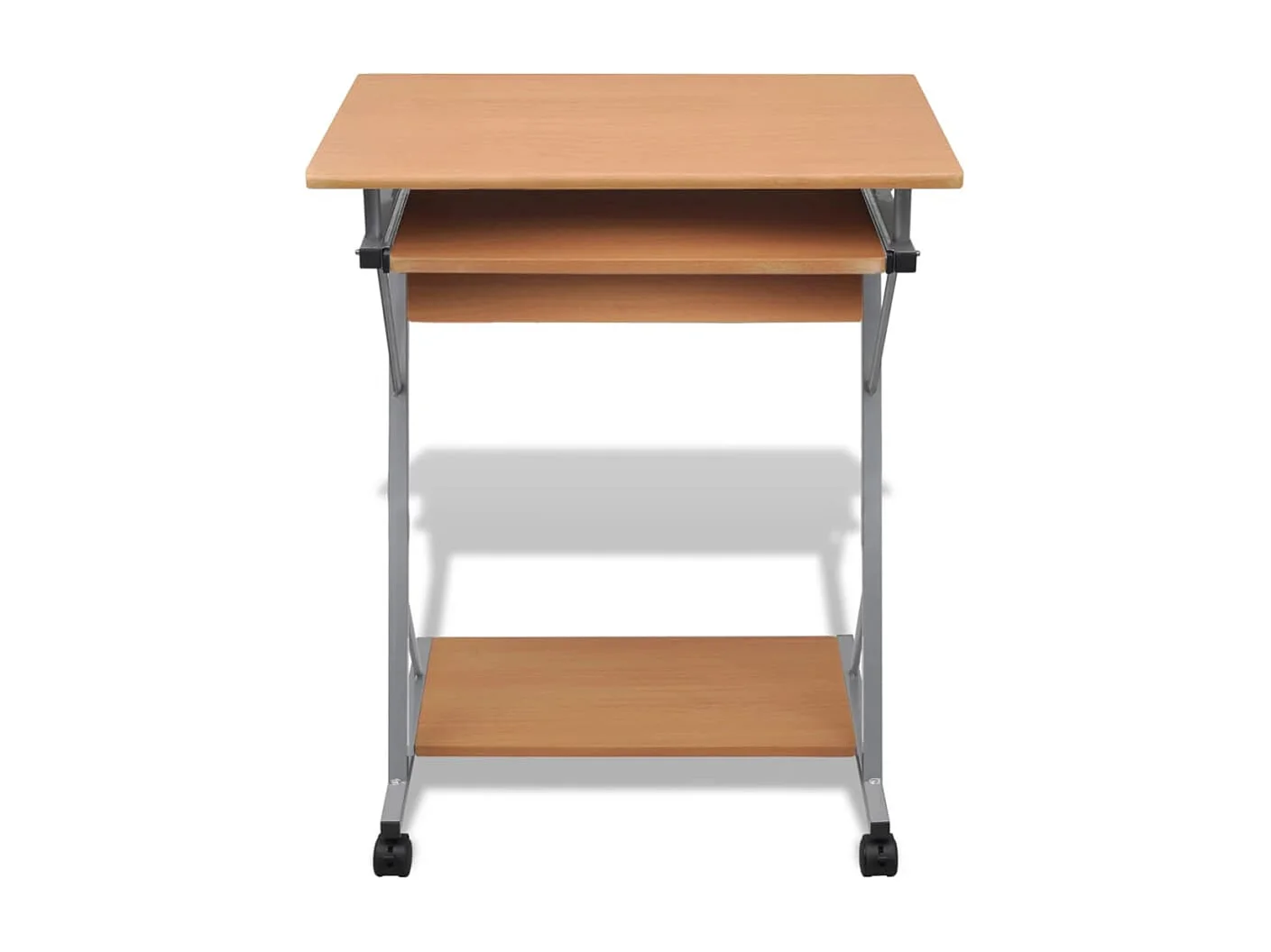 Bureau d'ordinateur avec plateau à clavier coulissant Marron