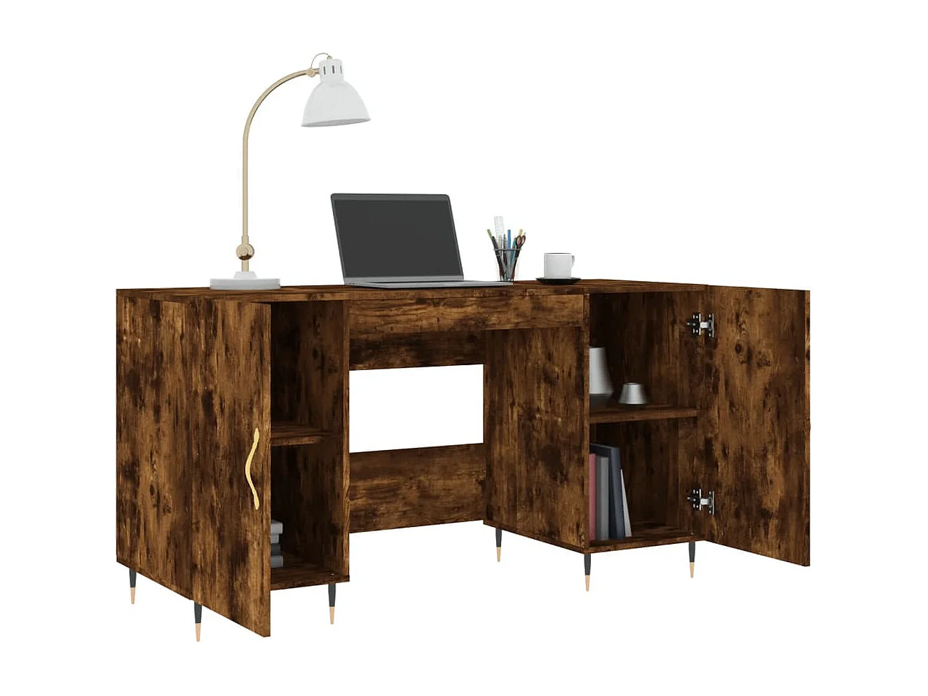 Escritorio madera de ingeniería roble ahumado 140x50x75 cm