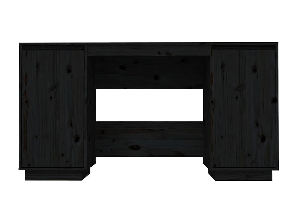 Secretária 140x50x75 cm madeira de pinho maciça preto