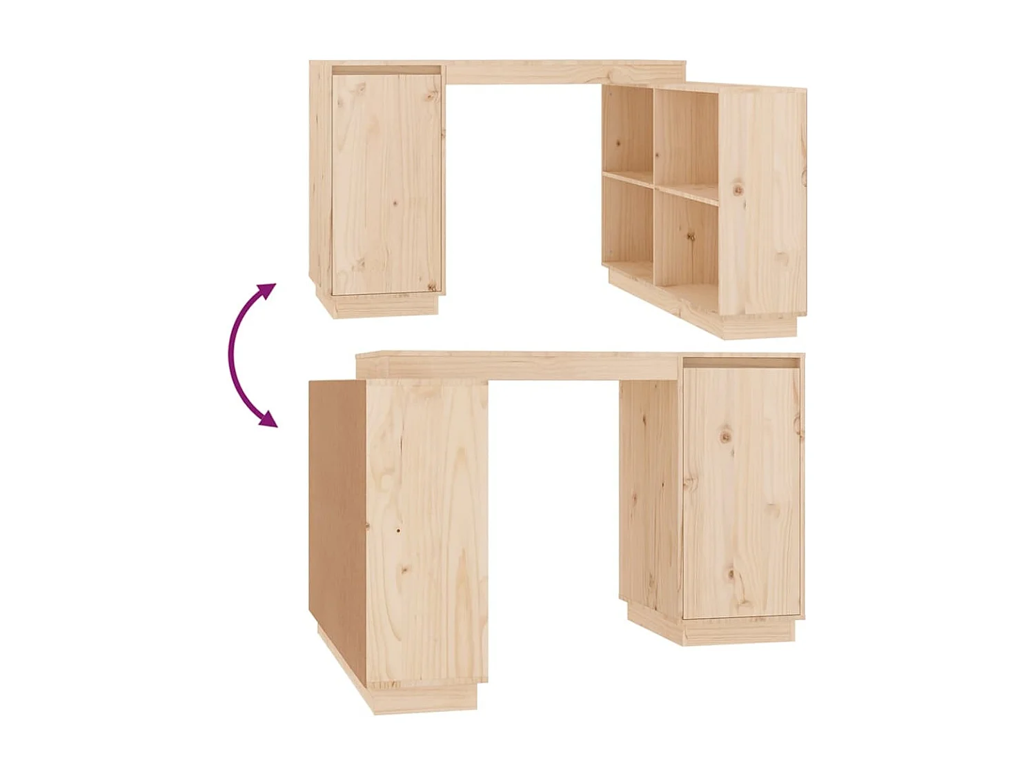 Bureau 110x50x75 cm Bois massif de pin