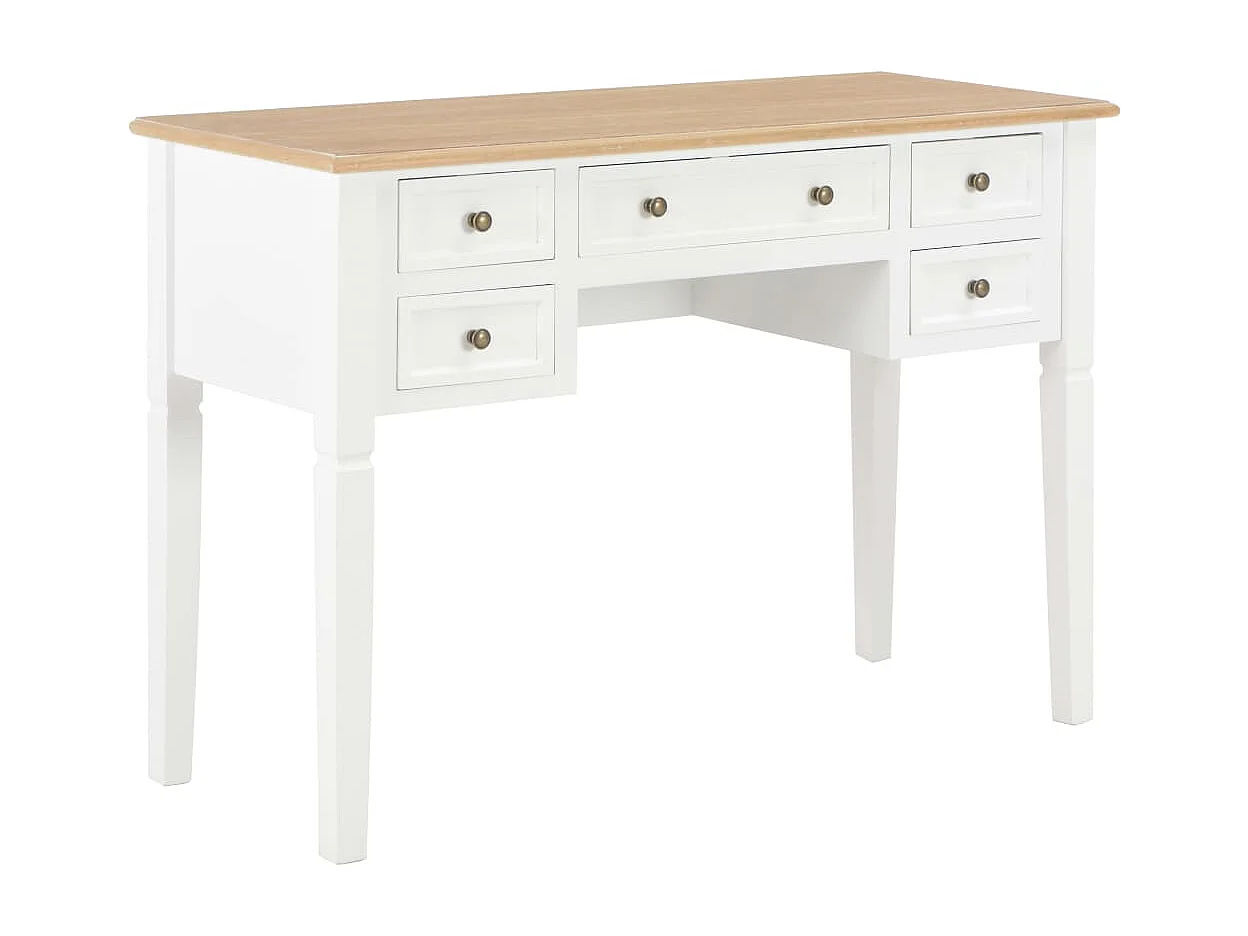 Scrivania Bianca 109,5x45x77,5 cm in Legno