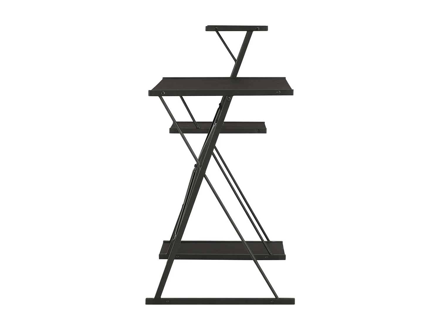 Scrivania con Ripiano Nera 116x50x93 cm