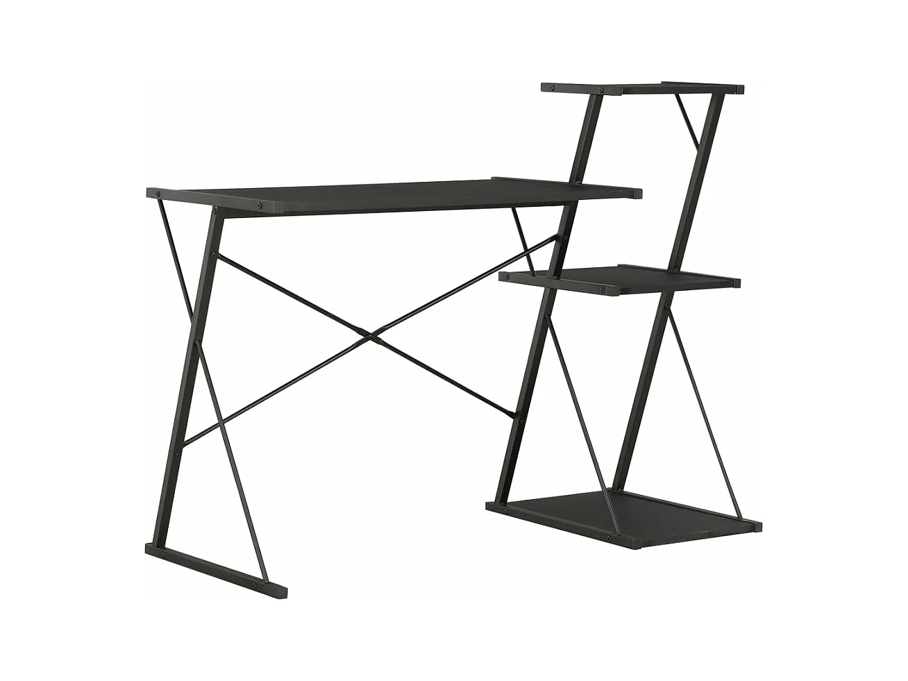 Bureau avec étagère Noir 116x50x93 cm