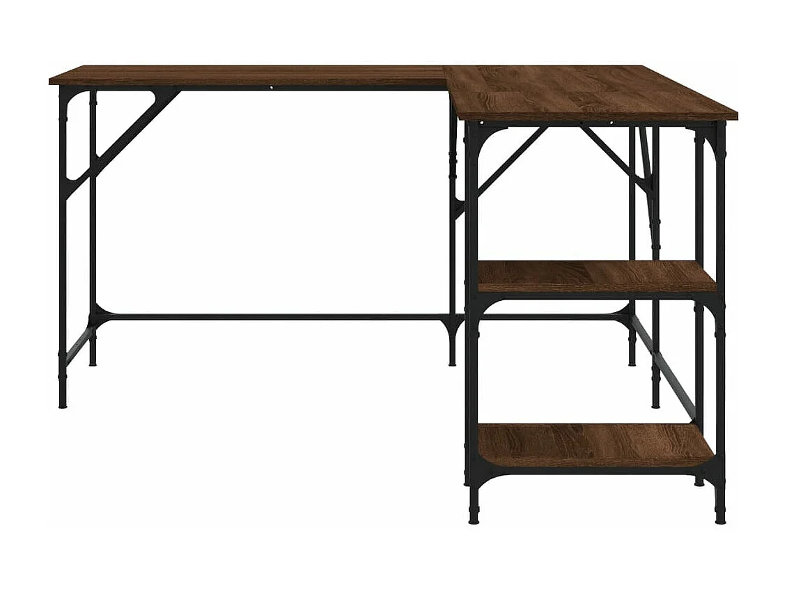 Escritorio madera de ingeniería roble marrón 139x139x75 cm