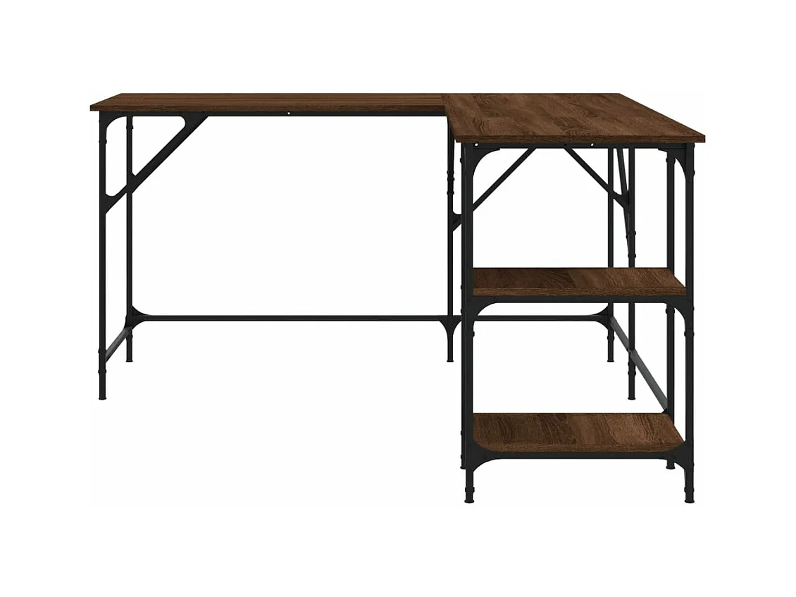 Bureau chêne marron 139x139x75 cm bois d'ingénierie