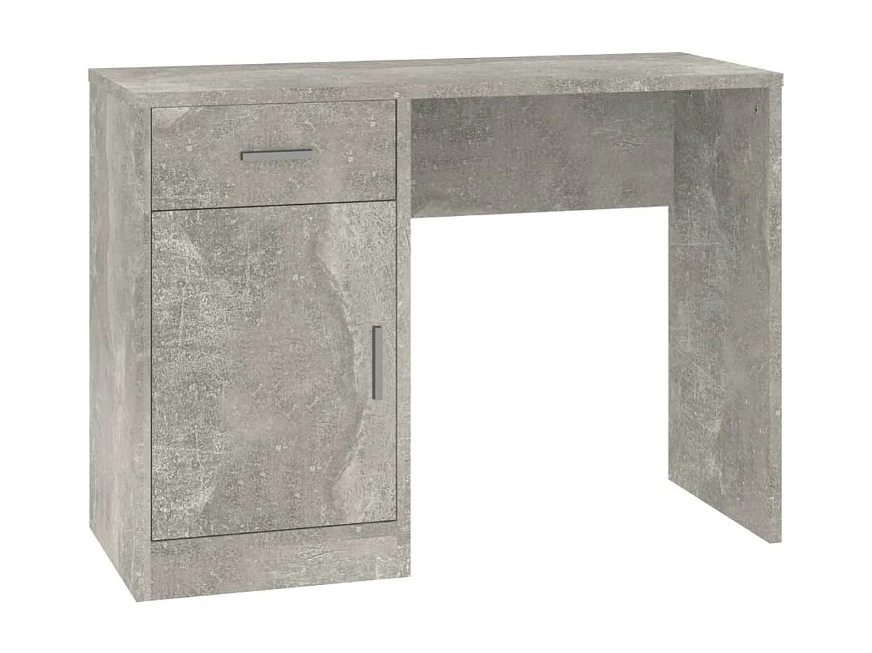 Schreibtisch mit Stauraum Betongrau 100x40x73 cm Holzwerkstoff