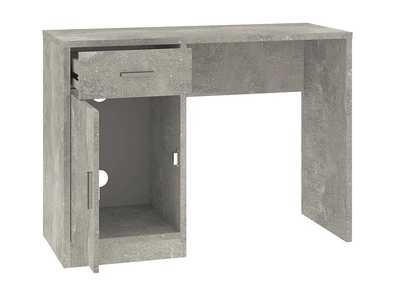 Schreibtisch mit Stauraum Betongrau 100x40x73 cm Holzwerkstoff