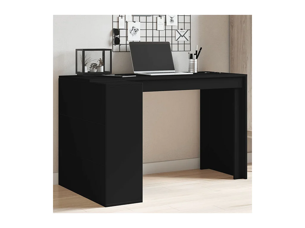Bureau 123,5x73,5x75 cm bewerkt hout zwart