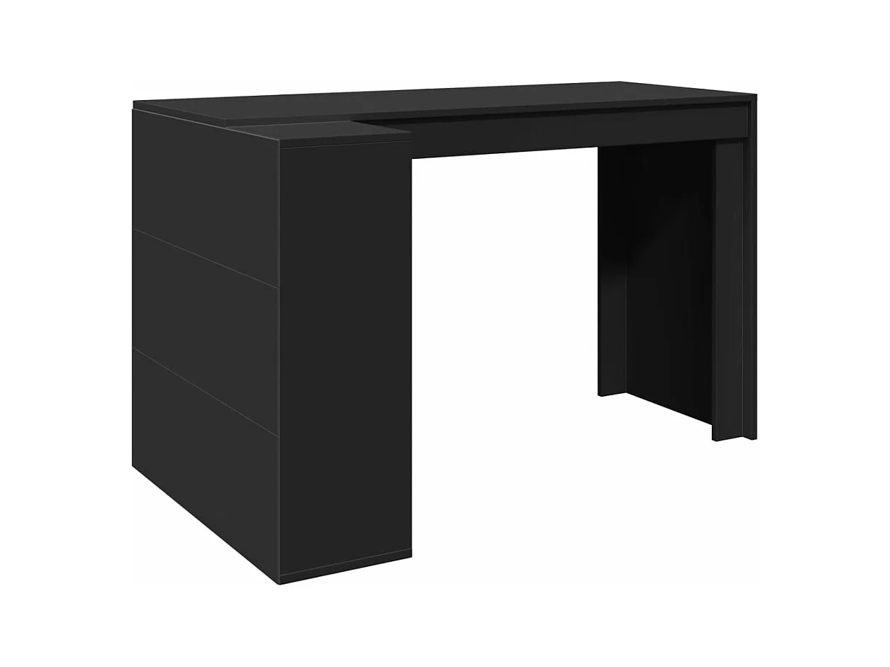 Bureau noir 123,5x73,5x75 cm bois d'ingénierie