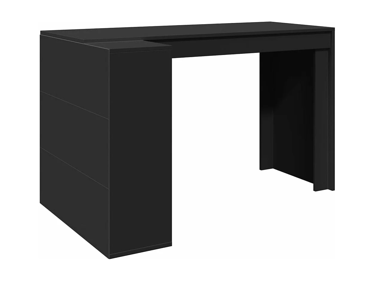 Bureau 123,5x73,5x75 cm bewerkt hout zwart
