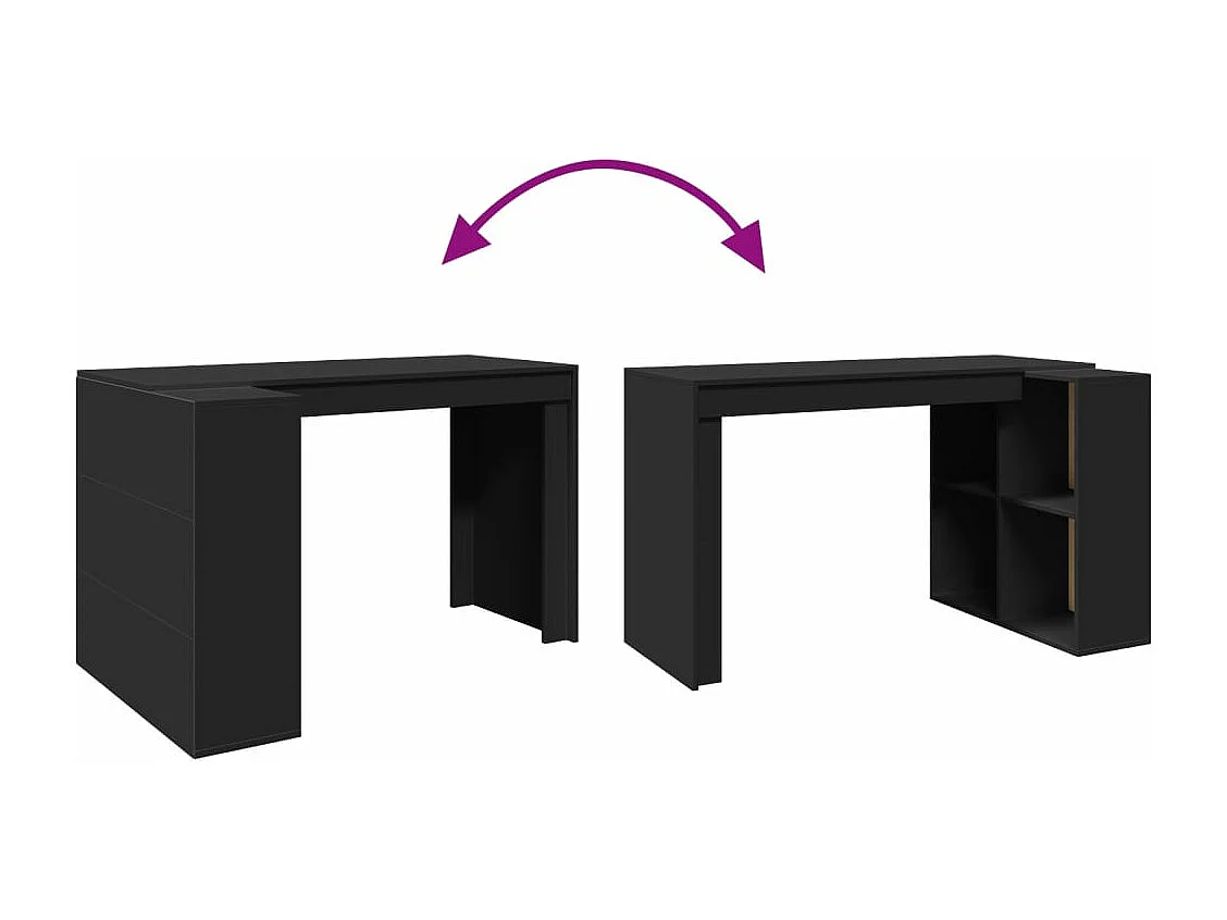 Bureau 123,5x73,5x75 cm bewerkt hout zwart