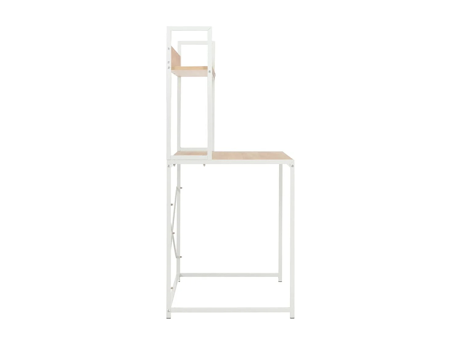 Bureau d'ordinateur Blanc et chêne 120 x 60 x 138 cm