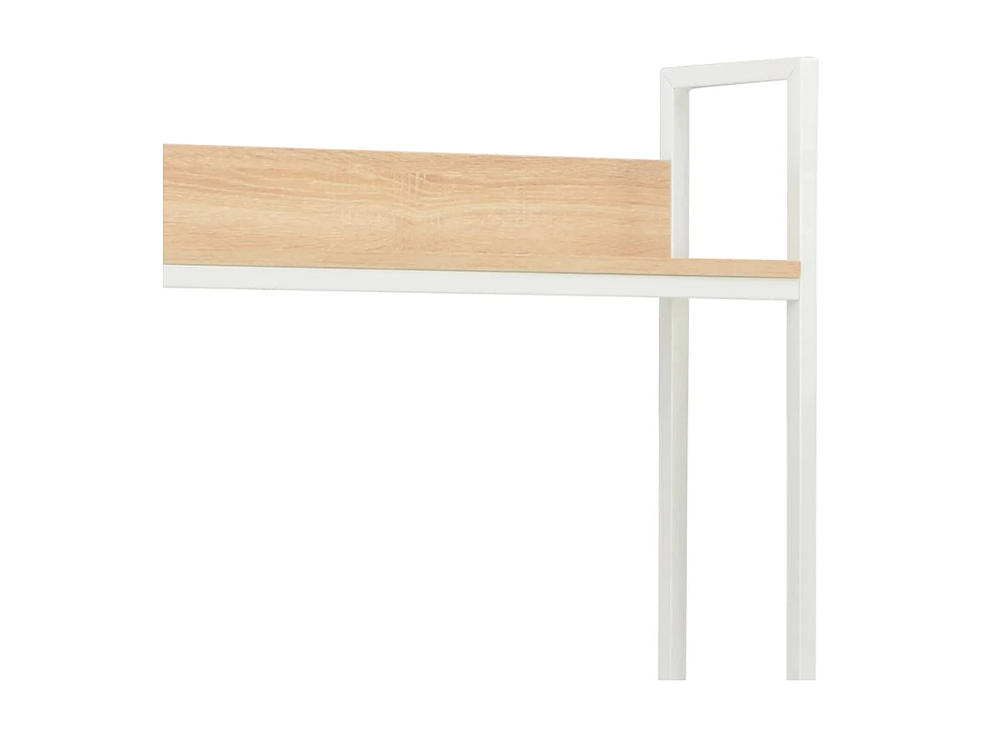Bureau d'ordinateur Blanc et chêne 120 x 60 x 138 cm