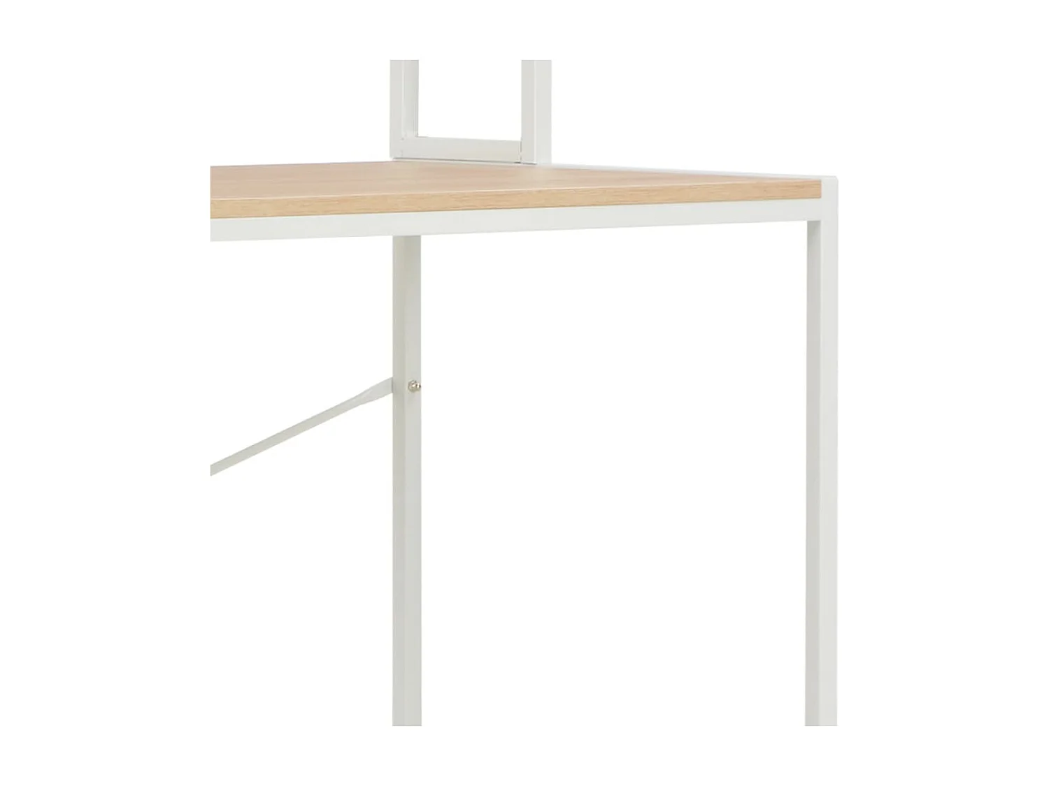 Bureau d'ordinateur Blanc et chêne 120 x 60 x 138 cm
