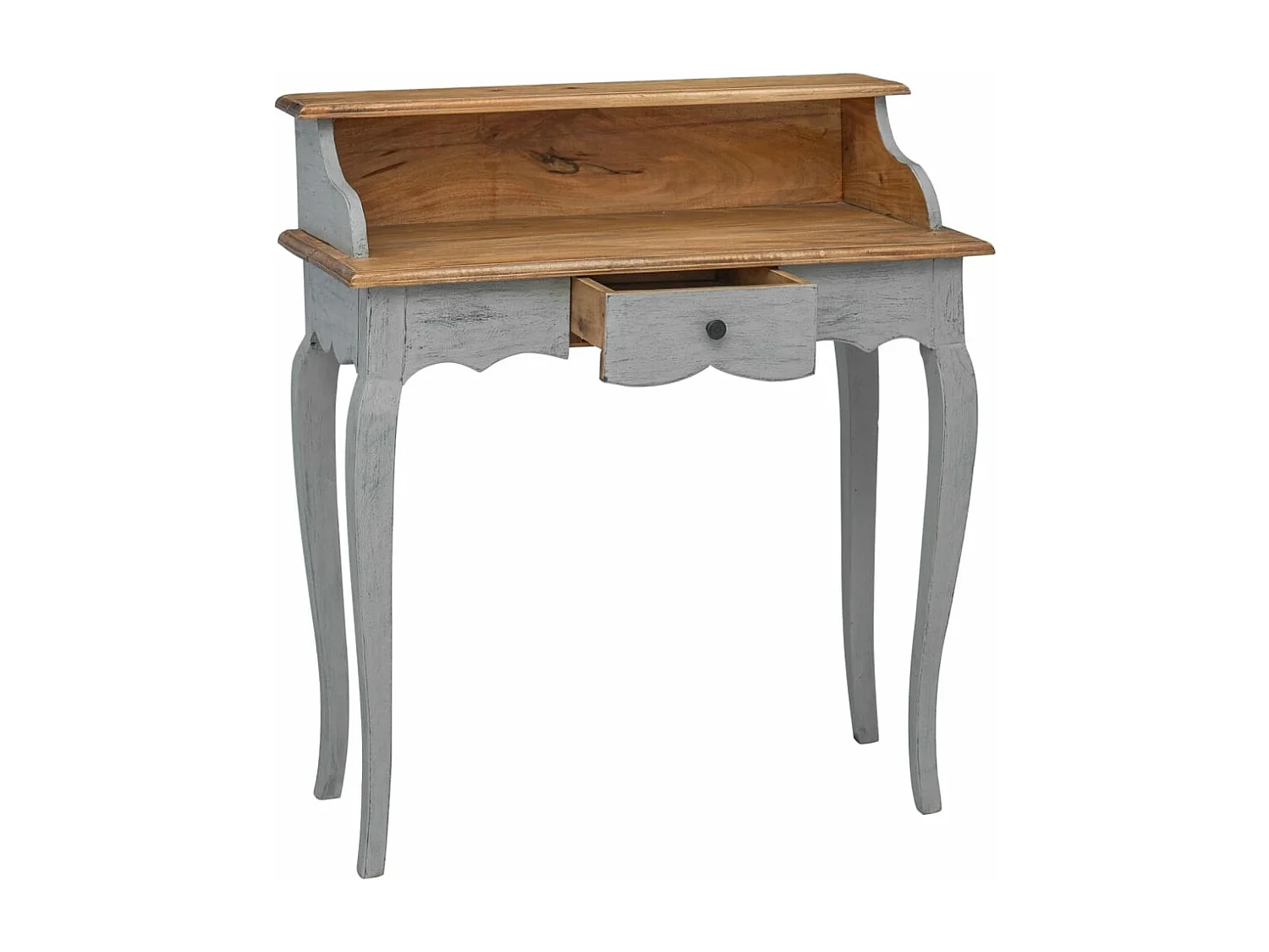 Scrivania in Legno Massello di Mogano 80x40x92 cm