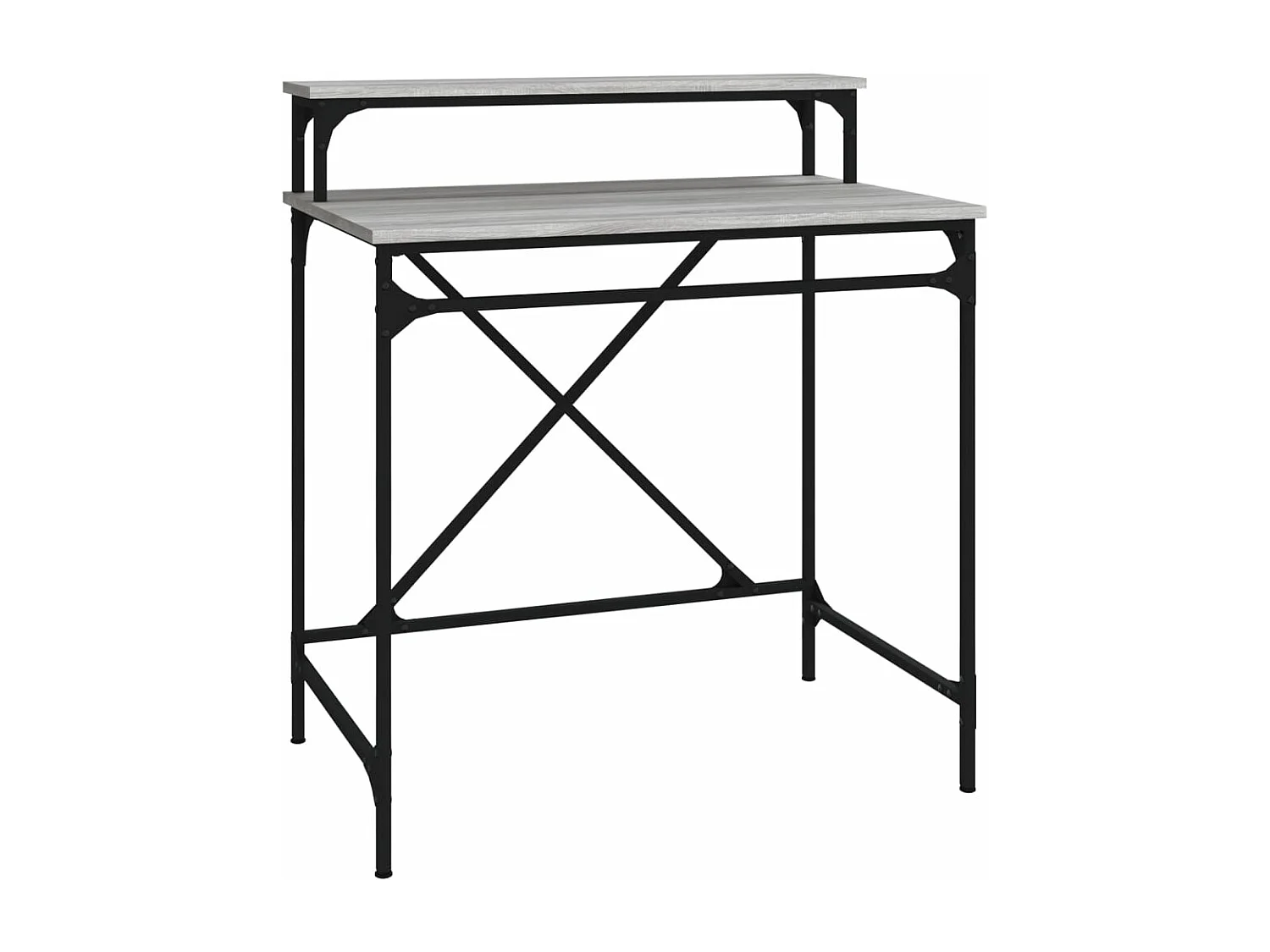 Schreibtisch Grau Sonoma 80x50x90 cm Holzwerkstoff und Eisen