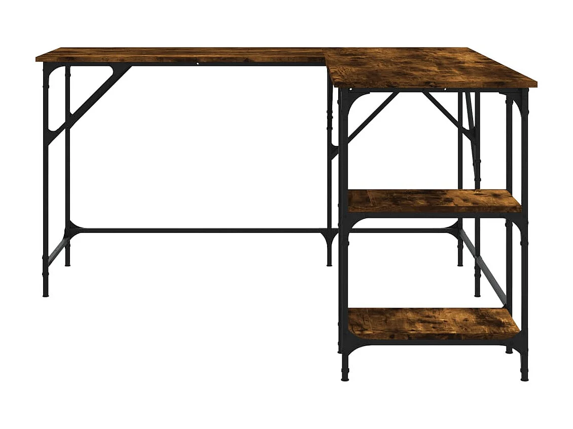 Bureau chêne fumé 139x139x75 cm bois d'ingénierie