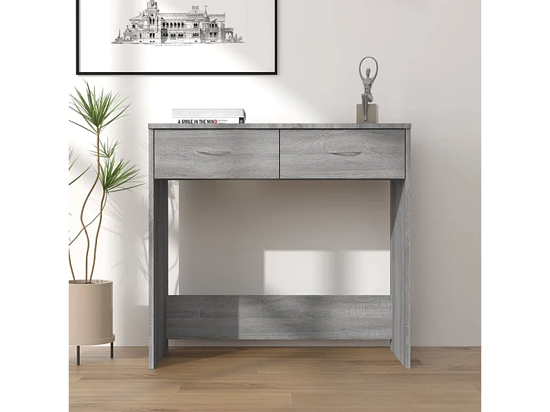 Bureau Sonoma gris 80x40x75 cm Bois d'ingénierie