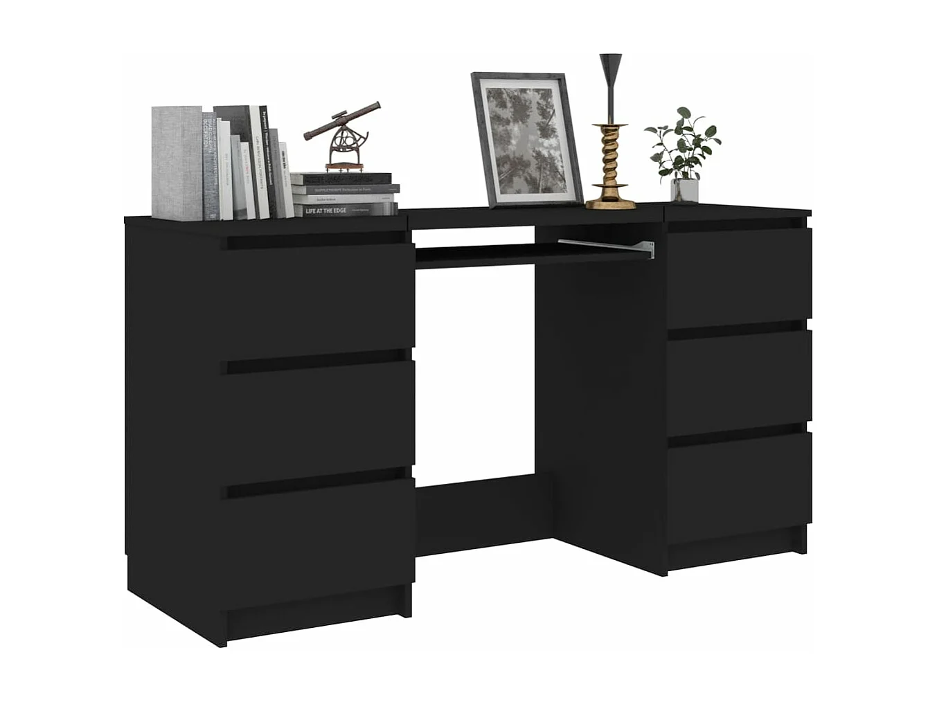 Bureau noir 140x50x77 cm Bois d'ingénierie