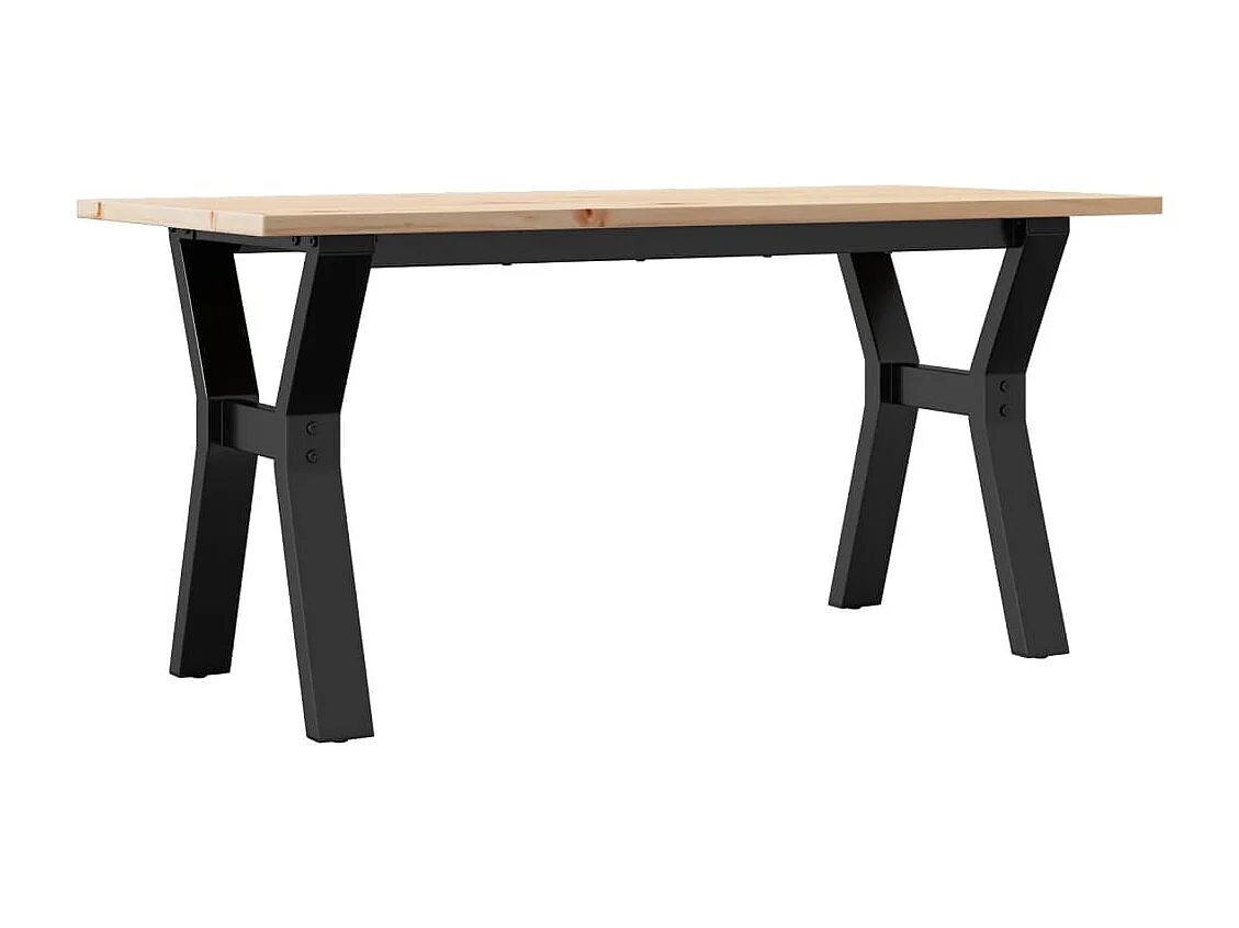 Couchtisch Y-Gestell 100x50x45 cm Massivholz Kiefer & Gusseisen