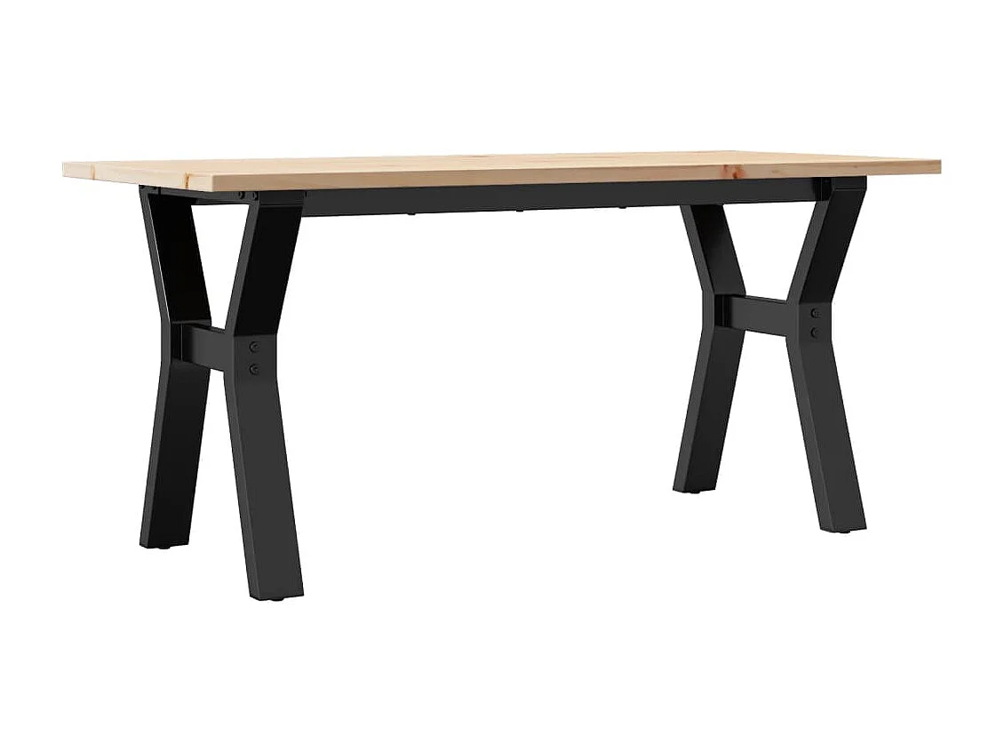 Couchtisch Y-Gestell 100x50x45 cm Massivholz Kiefer & Gusseisen