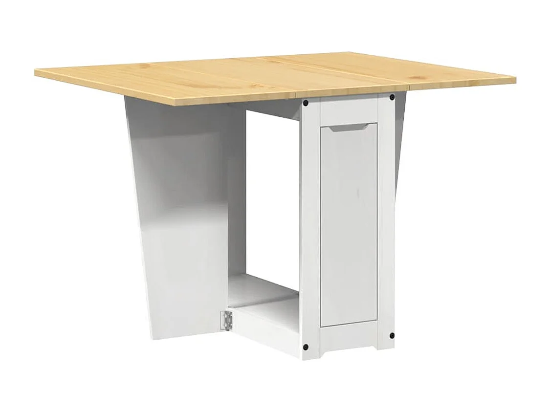 Mesa de jantar dobrável Corona madeira de pinho maciça branco